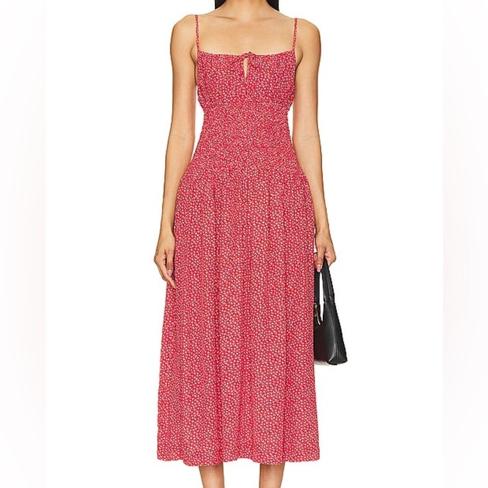 Ciao Lucia Barbara Red Floral Midi Maxi Dress in Rouge XS